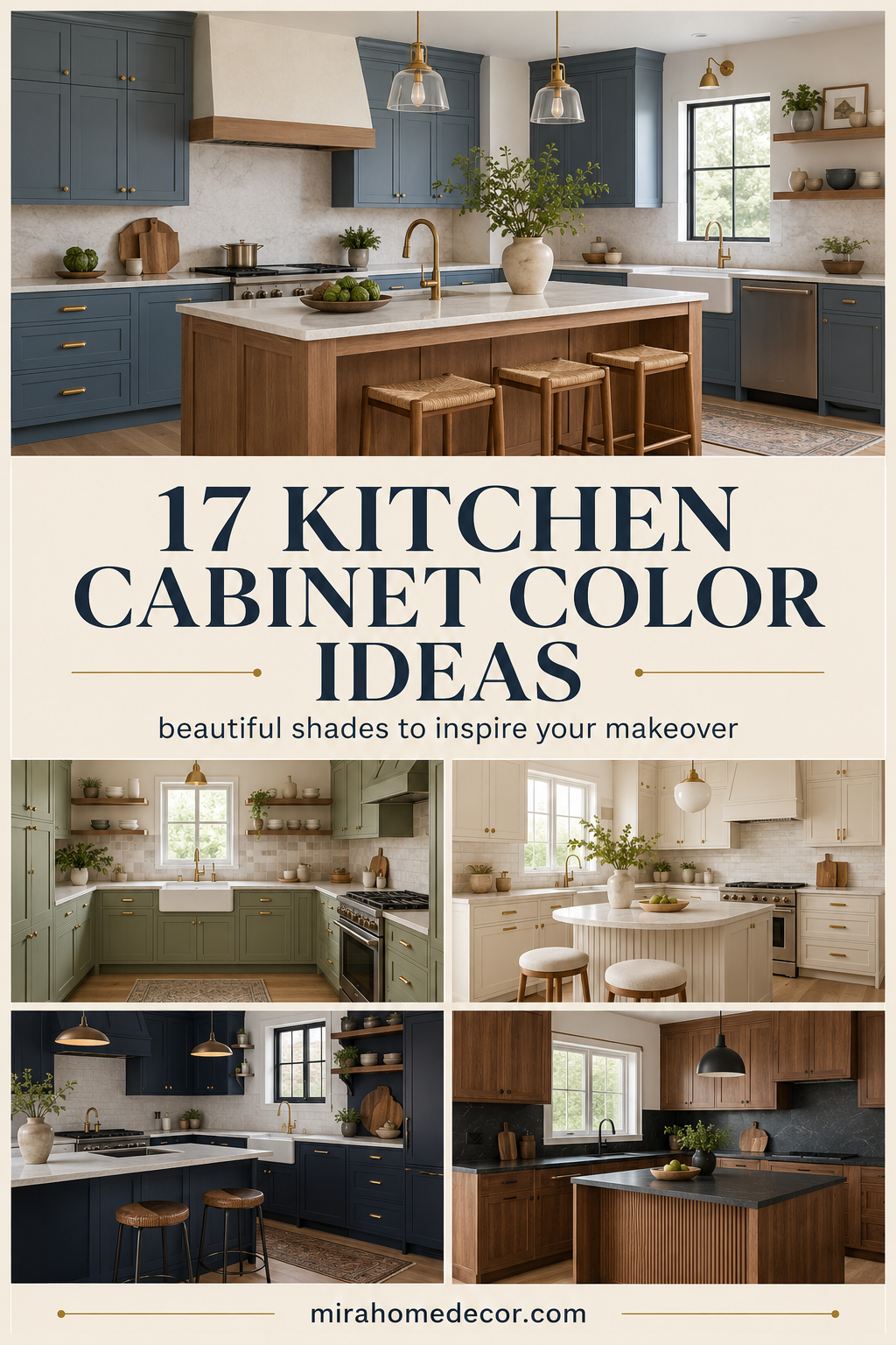 Pinterest pin for kitchen cabinet color ideas