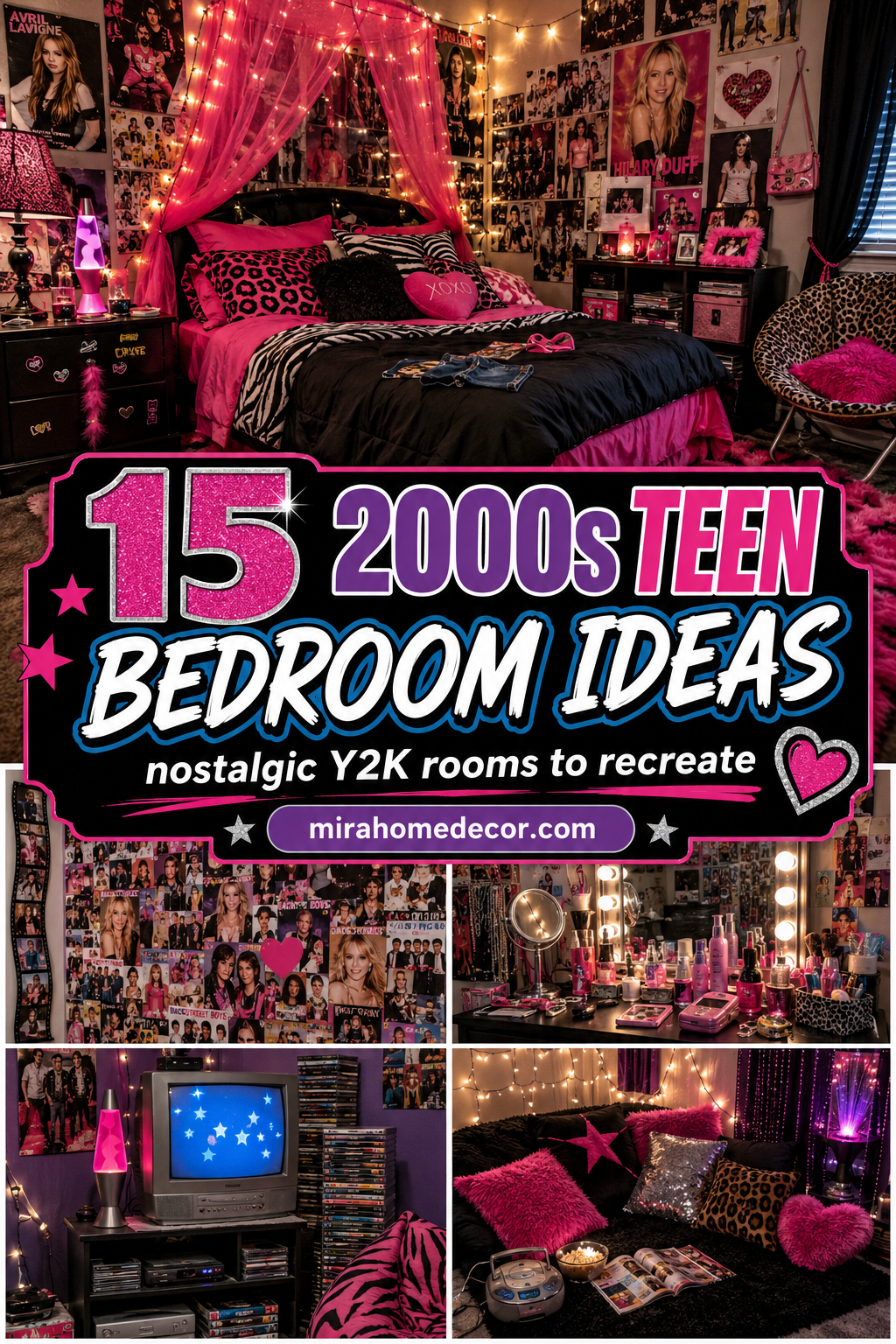 Pinterest pin for 2000s teen bedroom ideas