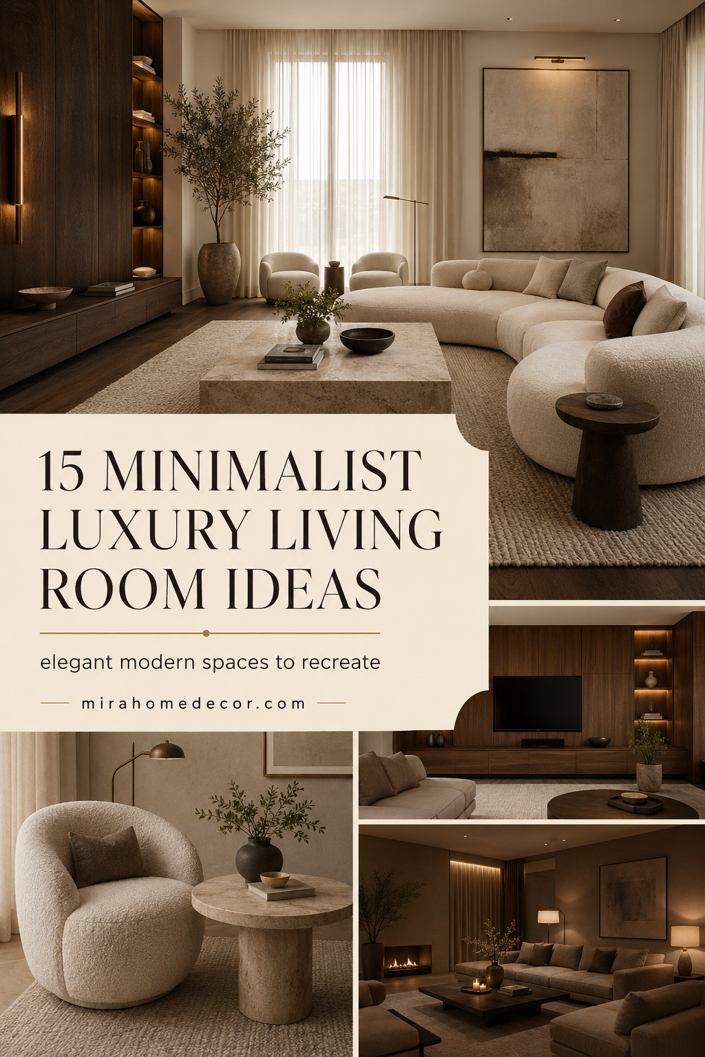 Pinterest pin for minimalist luxury living room ideas