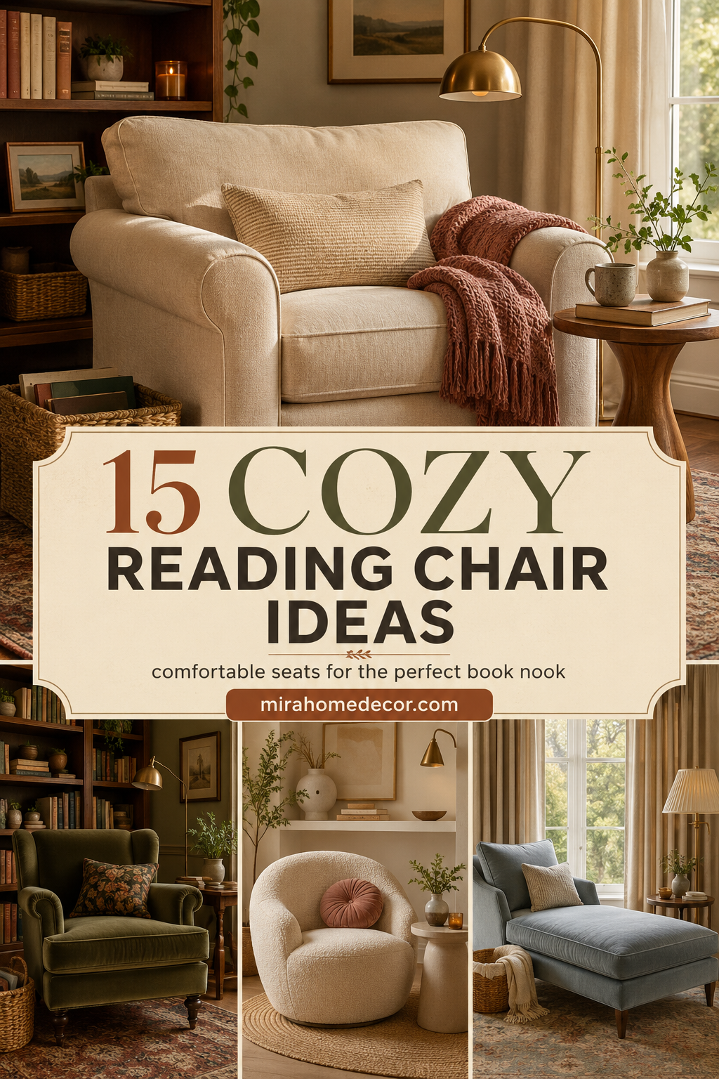 Pinterest pin for cozy reading chair ideas