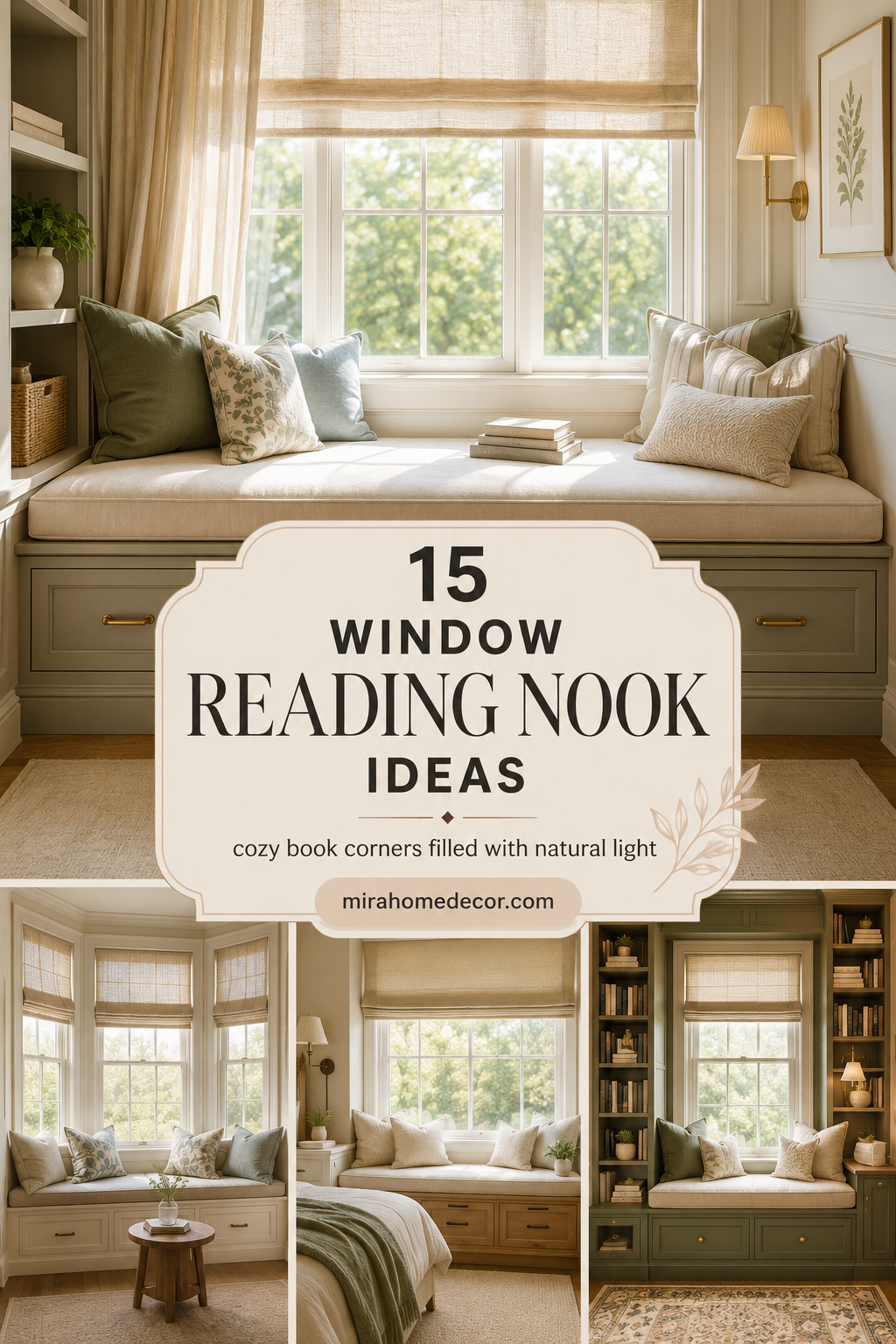 Pinterest pin for window reading nook ideas