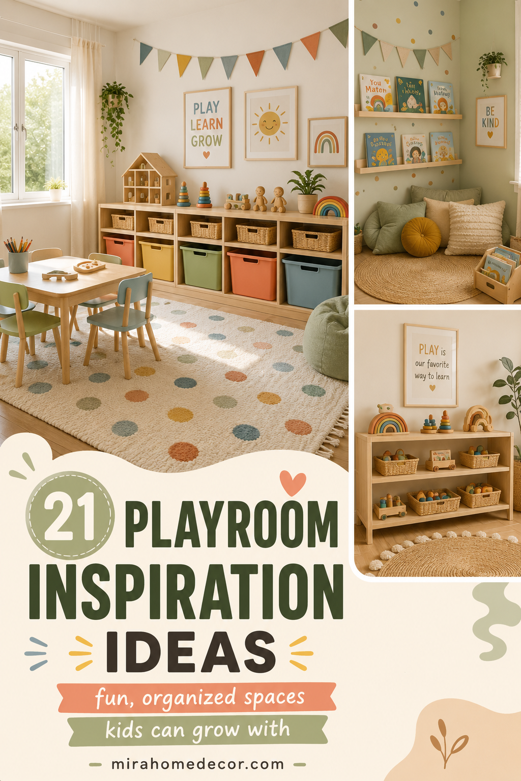 Pinterest pin for playroom inspiration ideas
