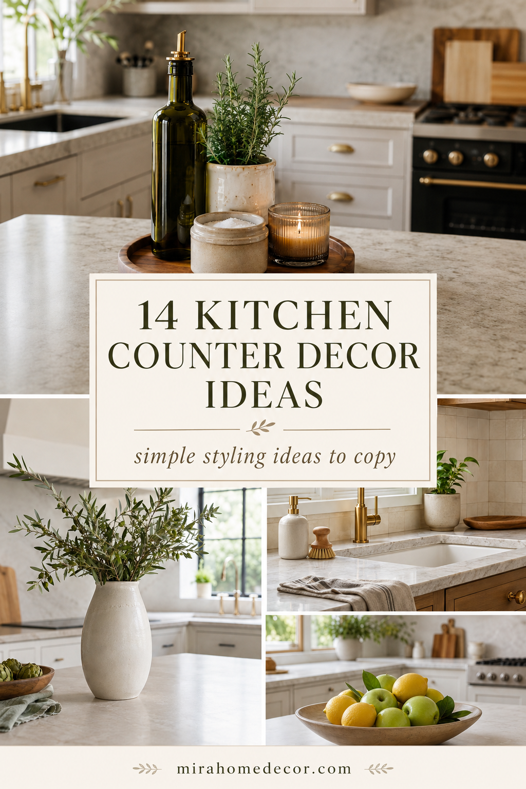 Pinterest pin for kitchen counter decor ideas