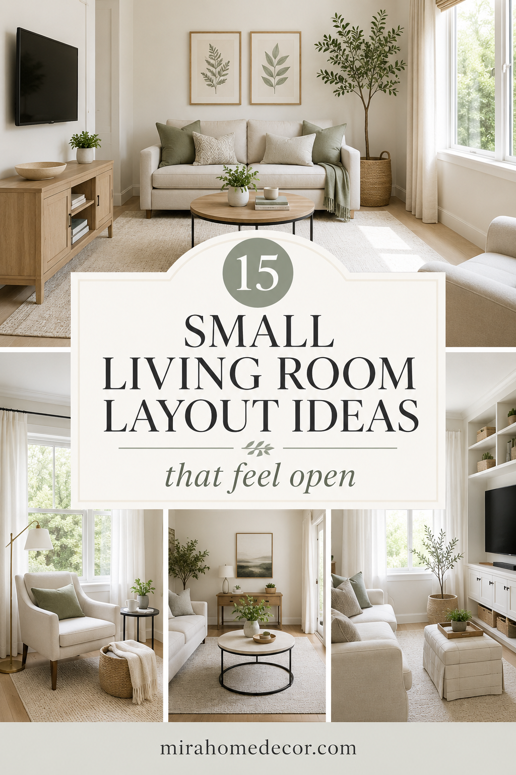 Pinterest pin for small living room layout ideas