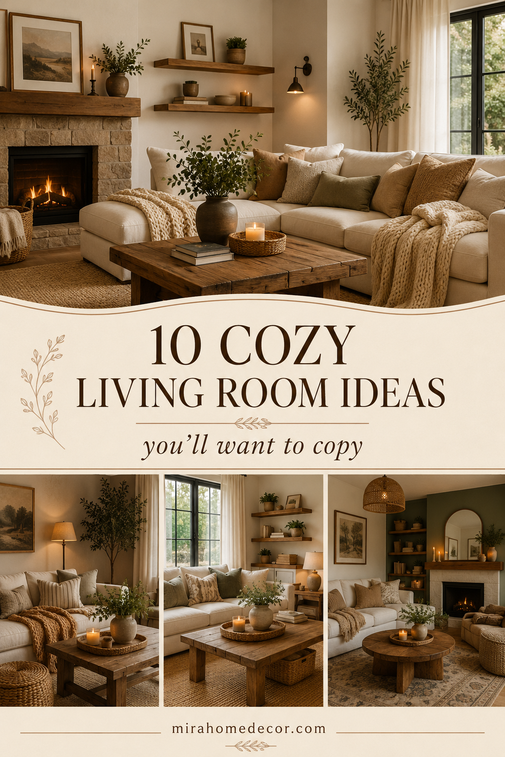 Pinterest pin for cozy living room ideas